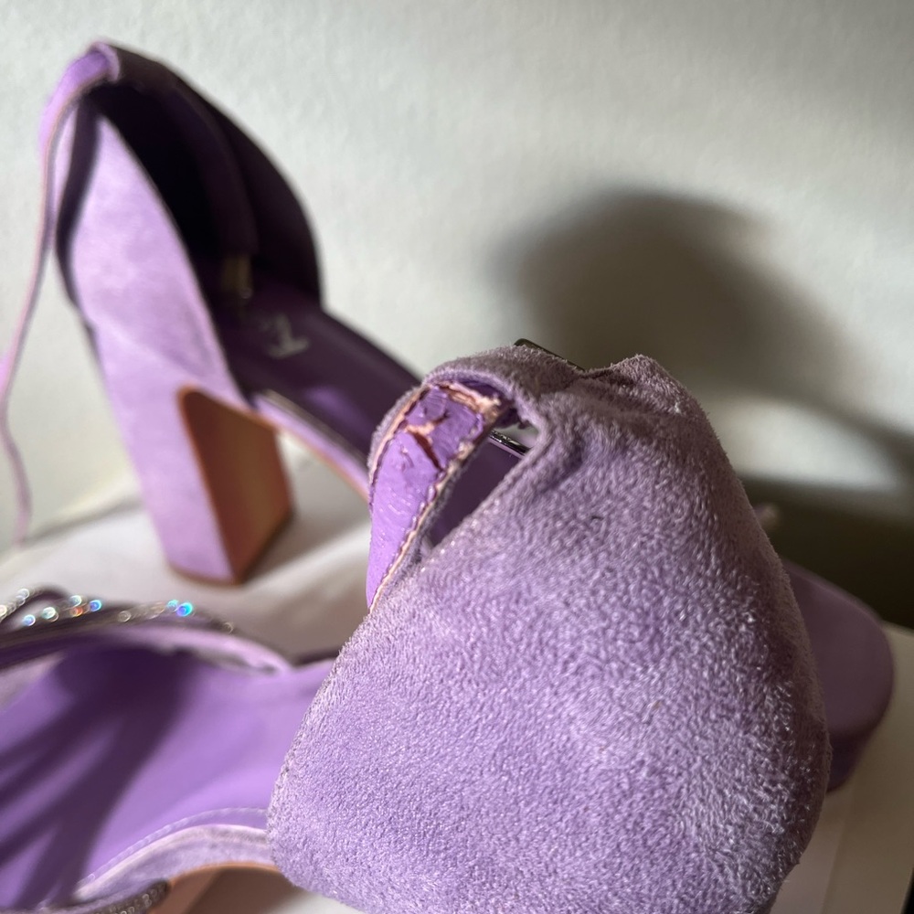 Vivian NY Lavender Platform Heels Rhinestone Bow 4.5” - Picture 7 of 8